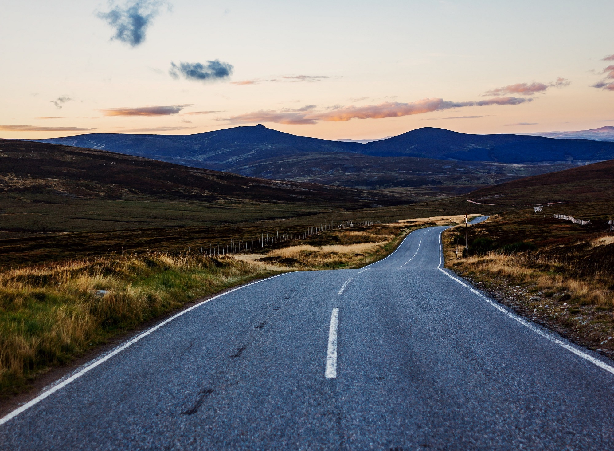 Road with mountains in background