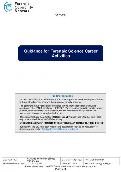 FCN-MGT-GUI-0023 Guidance for Forensic Science Career Days v1.0.pdf