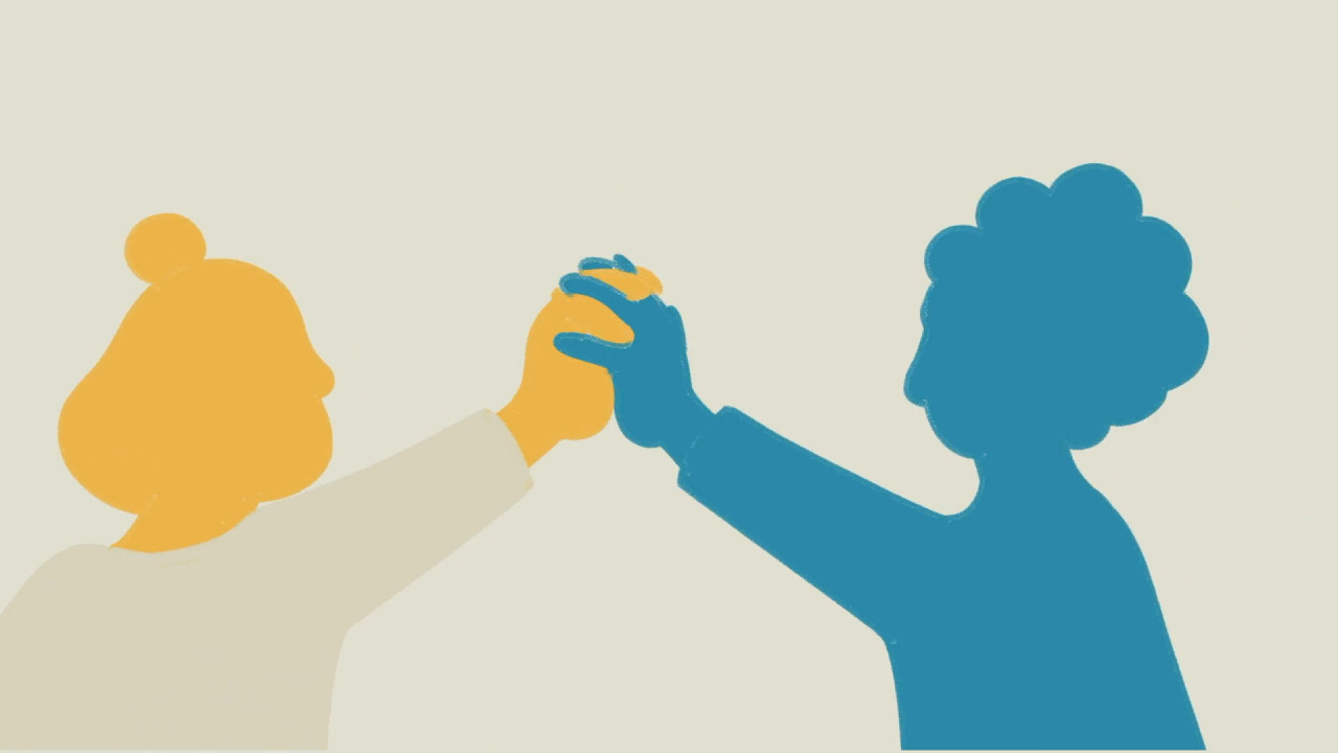 illustration of two people holding hands