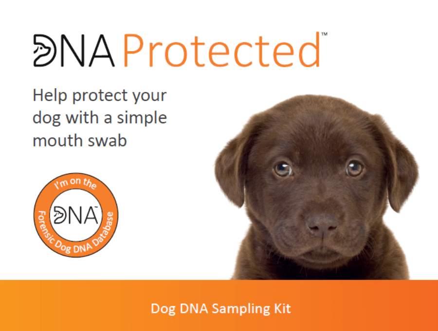 dna protected dog dna sampling kit box